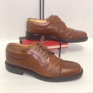 Johnston & Murphy Passport Cap Toe Oxford Brown Leather size 11 M lace up Derby